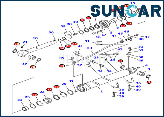 ซื้อ 707-99-68660 Arm Repair Seal Kit กระบอกไฮดรอลิกสำหรับ PC750SE-7 PC800-7 Komatsu Overseas Version online manufacture