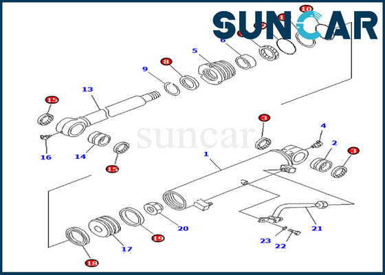 ซื้อ Boom Seal Kits 707-98-34560 7079834560 Offset Cylinder ชุดบริการสำหรับ Komatsu Inner Parts PC75UU-2 PC75UU-3 online manufacture