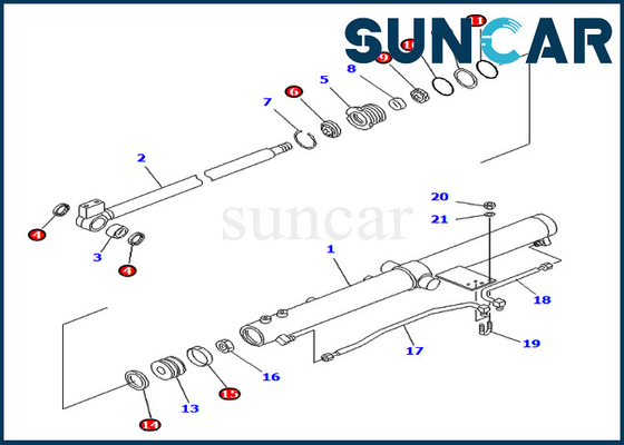 ซื้อ PC75UU-2 PC75UU-3 Komatsu 707-98-24830 7079824830 รถขุดตักแขนสไลด์ชุดซ่อมซีล online manufacture