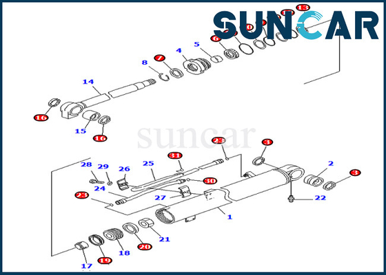 ซื้อ 707-98-36700 7079836700 Boom Sealing Kit กระบอกไฮดรอลิกสำหรับ PC78MR-6 PC78US-6 รุ่น Komatsu online manufacture