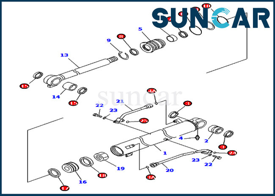 ซื้อ PC78UU-6 PC78UU-8 Komatsu 707-98-43300 7079843300 Boom Cylinder Seal Kit ชุดเปลี่ยนรถขุด online manufacture