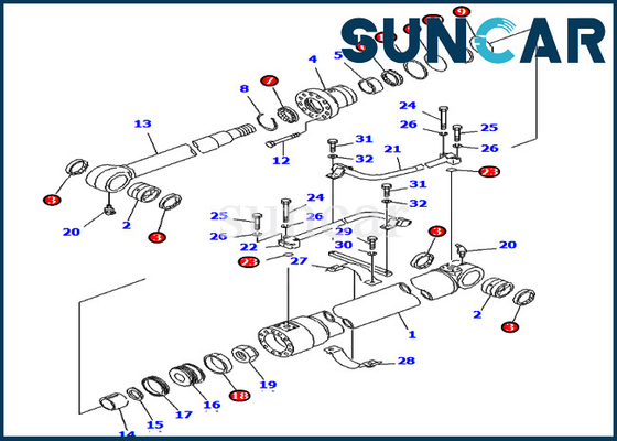 ซื้อ 20X-63-02010 20X6302010 ชุดบริการกระบอกสูบบูมสำหรับ PC80-3 PC80LC-3 Komatsu Heavy Equipment online manufacture