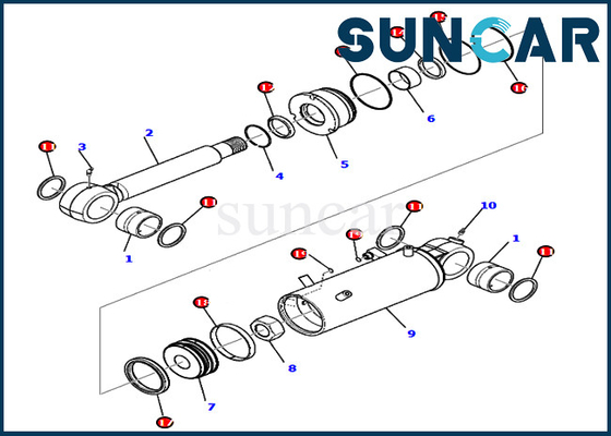 ซื้อ PC80MR-3 Komatsu 707-98-42710 7079842710 ชุดใบมีดเปลี่ยนซีลกระบอกไฮดรอลิก online manufacture