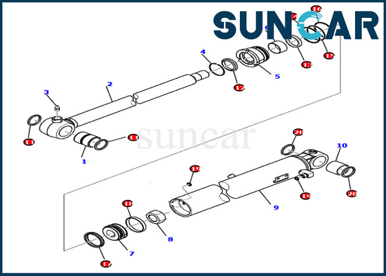 ซื้อ Komatsu PC80MR-3 PC80MR-5 707-98-26980 7079826980 Bucket Cylinder Oil Seal Kit อะไหล่รถขุด online manufacture