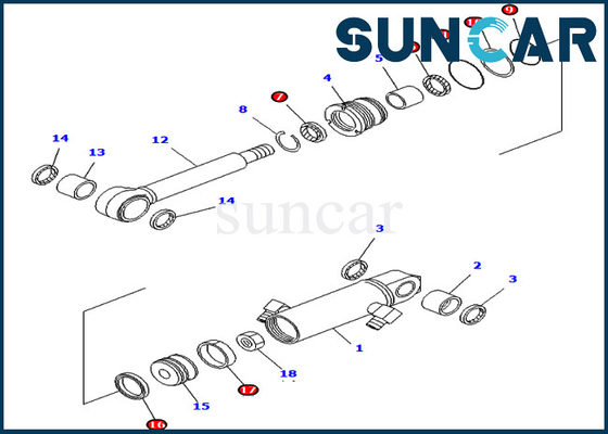 ซื้อ PC01-1 PC03-2 Komatsu 707-99-02010 ชุดบริการกระบอกใบมีด 7079902010 ชุดซ่อมรถขุด online manufacture
