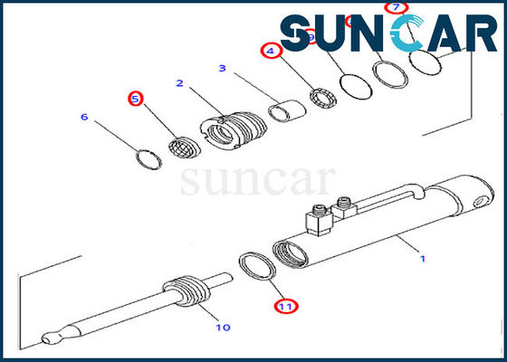 ซื้อ 707-99-11050 Pin Puller ชุดซีลกระบอกไฮดรอลิกเหมาะกับ D375A-2 Komatsu online manufacture