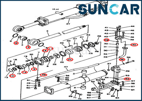 ซื้อ 195-63-05110 Blade Lift ชุดซ่อมไฮดรอลิกชุดซีลกระบอกเหมาะกับ D355A-3 Komatsu online manufacture