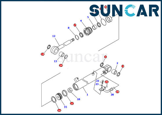 ซื้อ 707-98-03590 ชุดบริการ Komatsu Bucket Cylinder Seal Kit เหมาะกับชิ้นส่วนซ่อม PC09-1 Excavator online manufacture
