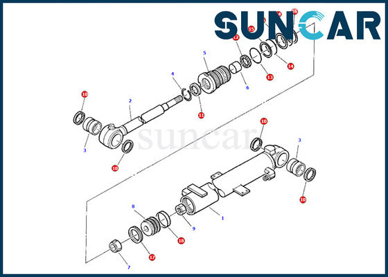 ซื้อ 878000376 Komatsu Boom Cylinder Oil Seal Gasket Kit PC07-2 Model Inner Repair Service Kit online manufacture