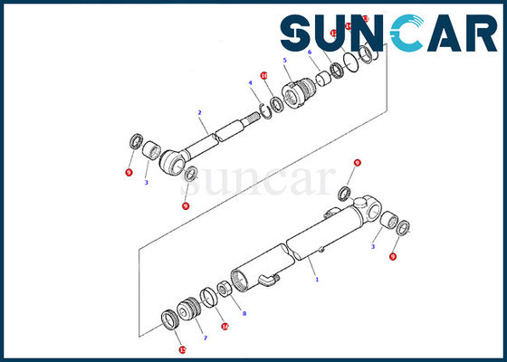 ซื้อ 878000377 ชุดซีลกระบอกแขน Komatsu Service Kit PC07-2 Model Repair Oil Seal Gasket Kit online manufacture