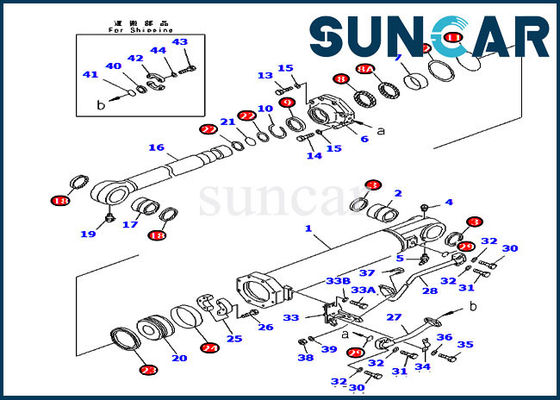 ซื้อ D375A-5 Komatsu 707-99-74020 7079974020 ชุดซ่อมซีลกระบอกไฮดรอลิก Ripper Tilt online manufacture