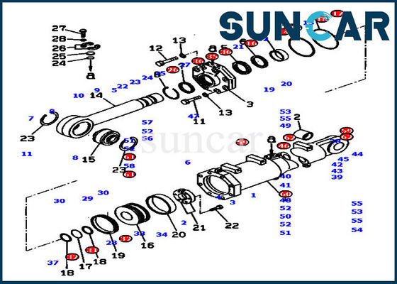 ซื้อ 707-99-56690 Blade Lift Cylinder Seal Kit D375A-5D Komatsu Hydraulic Service Kits online manufacture
