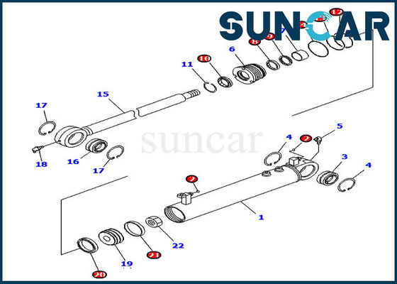 ซื้อ 707-99-24930 Komatsu Angle Cylinder Kits เวอร์ชั่นต่างประเทศ Bulldozer Seal Repair Kit online manufacture