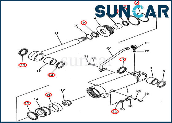 ซื้อ D41E-6 Dozer Komatsu Inner Parts 707-98-41130 Ripper Service Kit ชุดซีลกระบอก online manufacture