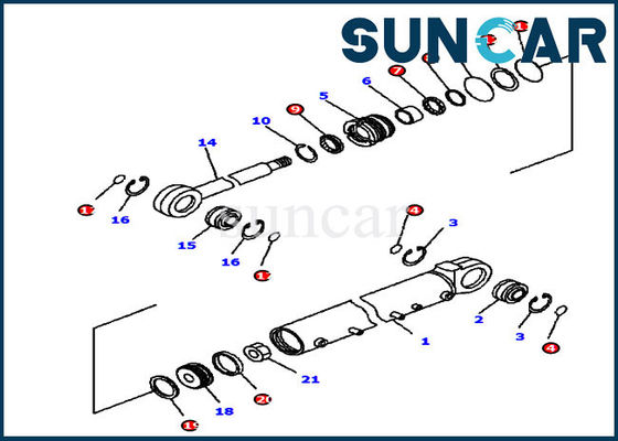 ซื้อ รถปราบดิน 707-99-42530 Komatsu Service Kit ชุดใบมีดมุมกระบอกไฮดรอลิกซีล online manufacture