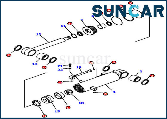 ซื้อ D41E6T Komatsu 7079841060 Ripper Oil Seal Kits ชุดซ่อมกระบอกสูบสำหรับ Bulldozer Inner Parts online manufacture