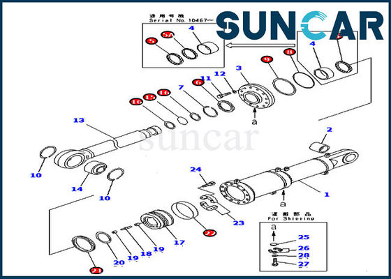 ซื้อ 707-99-84040 ชุดซ่อมซีลใบมีดเอียง D475A-2 D475A-3 Komatsu L.H. Cylinder Service Kit online manufacture