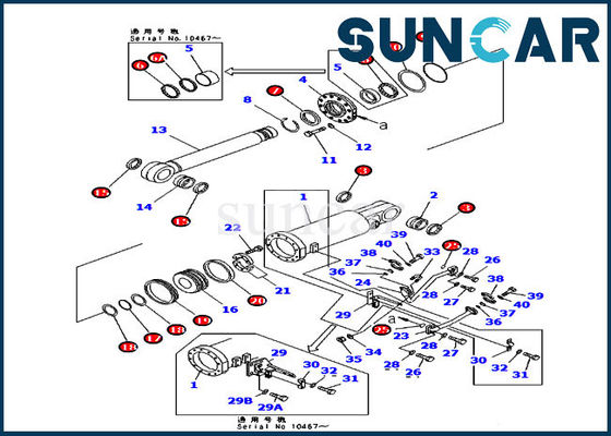 ซื้อ 707-98-84010 ชุดซ่อมซีลไฮดรอลิก Komatsu Ripper Tilt Cylinder Replacement Kit online manufacture