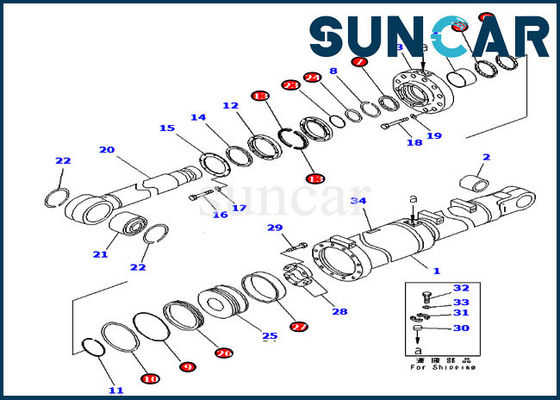 ซื้อ Dozer Sealing 707-99-84050 Blade Tilt Cylinder Seal Kits D475A-5 Komatsu Service Kit online manufacture