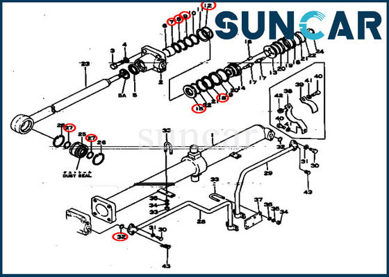ซื้อ ซีลเครื่องจักร 130-63-05070 ชุดซ่อมซีลกระบอกสำหรับรถปราบดิน Komatsu D50P-15 online manufacture