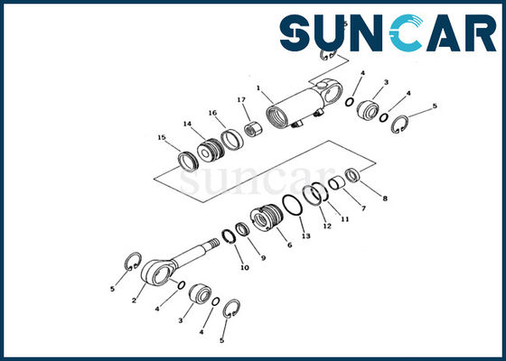 ซื้อ 707-98-12410 Blade Lift Cylinder Seal Kit ชิ้นส่วนซ่อมกระบอกไฮดรอลิกเหมาะกับ PC12UU-2 Excavator online manufacture