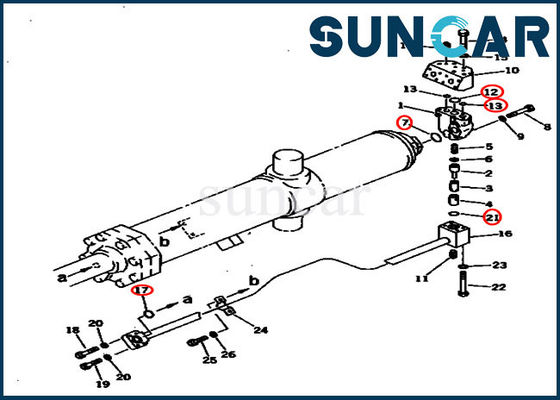 ซื้อ 707-98-75420 7079875420 Bulldozer Lift Seal Kits ชุดซ่อมซีลกระบอกสูบ Komatsu online manufacture