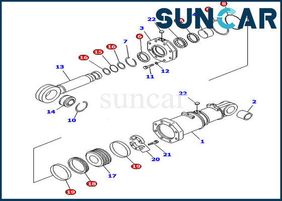 ซื้อ D575A-2 D575A-3 ชุดซีลกระบอกสูบแบบเอียงคู่ 707-98-95430 Dozer Komatsu Service Kits online manufacture