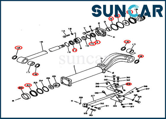ซื้อ 131-63-05020 Dump Cylinder Service Kit 131-63-05020 ชุดซ่อมซีลสำหรับ D53S-16 Komatsu online manufacture