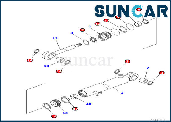 ซื้อ 707-98-03460 ชุดซีลของรถขุด Komatsu PC03-2 Arm Cylinder Inner Oil Seal Service Kit online manufacture