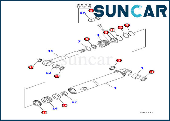 ซื้อ รถขุดซีล 707-98-10820 Arm Cylinder Seal Kits PC10MR-1 Komatsu Inner Parts online manufacture