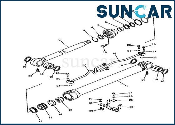 ซื้อ ซีลเครื่องจักร 707-98-36100 Boom Cylinder Seal Kits สำหรับรถขุด Komatsu PC100-3 Repair Kit online manufacture