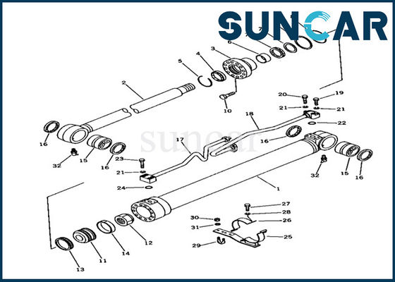 ซื้อ 707-98-36110 ชุดซีลกระบอกไฮดรอลิกเหมาะกับ Komatsu PC100-3 Excavator Bucket Cylinder Seal Kit online manufacture