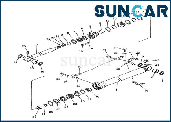 ซื้อ 707-99-36620 ชุดซีลกระบอกสูบแขนขุด Komatsu PC100N-6 ชุดประกอบกระบอกสูบด้านใน online manufacture