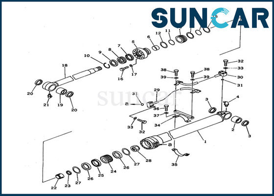 ซื้อ 707-99-37610 Komatsu Boom Cylinder Repair Kit Excavator Cylinder Sealing Kit เหมาะกับ PC100N-6 Inner Parts online manufacture