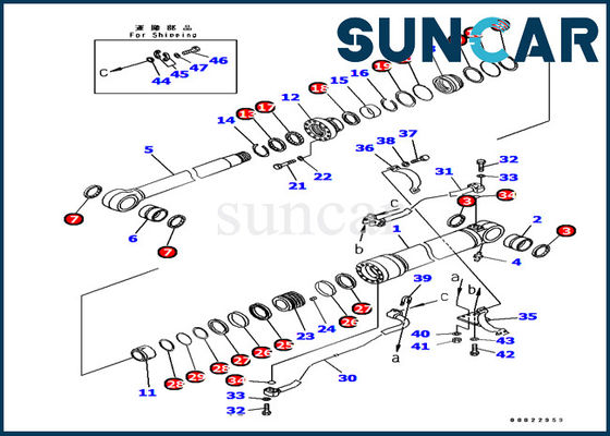 ซื้อ PC380 PC400 Arm Cylinder Seal Kit 707-99-67090 รถขุด Komatsu เครื่องจักรบริการ Kits online manufacture