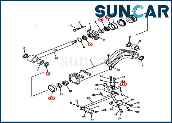 ซื้อ 135-63-05010 Dump Sealing Kit ชุดบริการกระบอกสูบเหมาะกับ D57S-1 Komatsu Crawler Loaders online manufacture