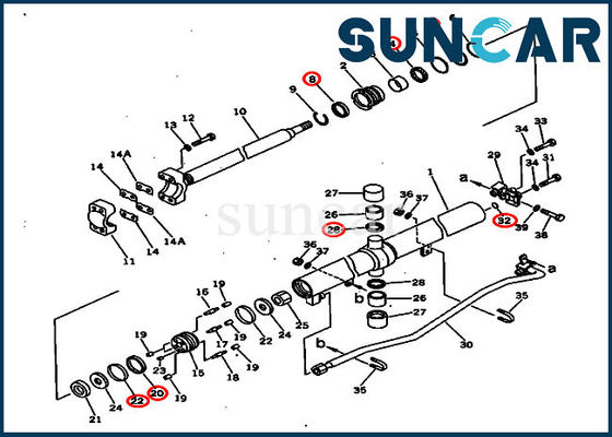 ซื้อ 707-98-28600 7079828600 ชุดซ่อมซีลกระบอกยก Komatsu รถดันตีนตะขาบ D60P-12 D65E-12 online manufacture