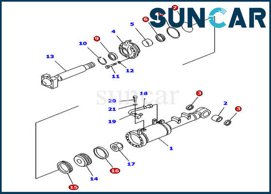 ซื้อ 707-98-52140 Tilt Cylinder Komatsu ชุดซ่อมไฮดรอลิกสำหรับ D61EX-12 Straight Tilt Dozer online manufacture