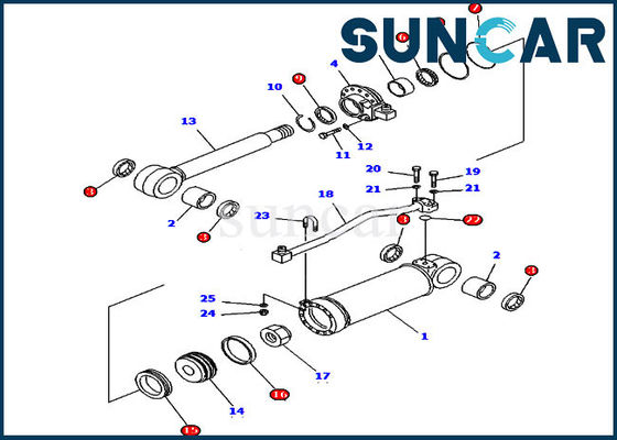 ซื้อ ISO9001 Selas 707-98-52130 Ripper Cylinder Sealing Kit D61E-12 Komatsu Bulldozer Parts online manufacture
