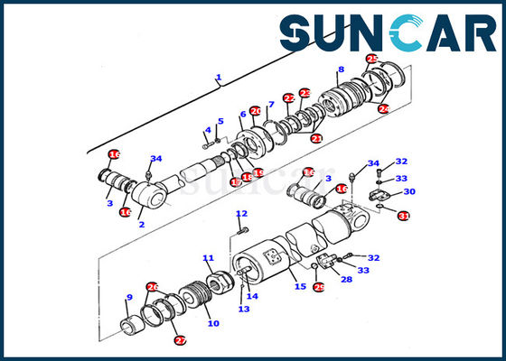 ซื้อ 21D-61-12201 Arm Cylinder Seal Kit Komatsu รถขุดอะไหล่ซ่อมภายใน PC110R-1 Service Kit online manufacture