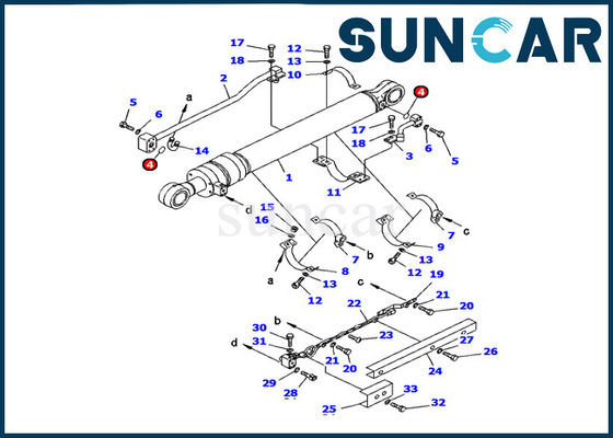 ซื้อ รถขุด 707-98-28610 ชุดซีลกระบอกไฮดรอลิกถัง PC120-6H Komatsu Inner Repair Kit online manufacture