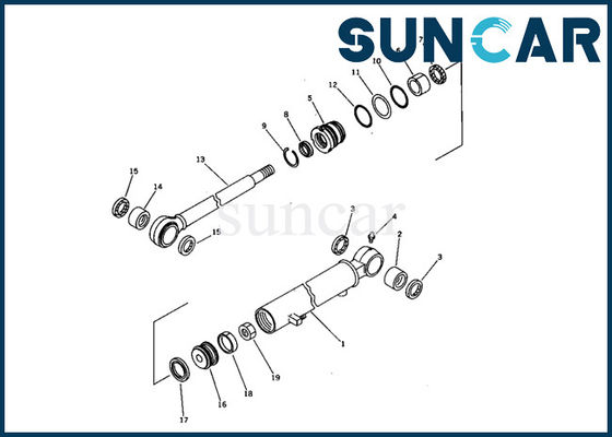 ซื้อ 21S-63-02040 Komatsu Swing Cylinder Seal Kit เหมาะกับรุ่น PC03-1 Excavator Inner Repair Kit online manufacture