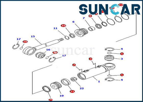 ซื้อ D61EX-15 D61PX-15 Komatsu อะไหล่ OEM 707-99-43690 Dozer ไฮดรอลิก Tlit Cylinder Seal Kit online manufacture