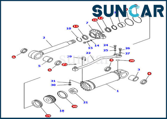 ซื้อ Ripper Cylinder Seal Kit 707-99-52230 เปลี่ยนชุดบริการสำหรับ Komatsu D65E-12 D85ESS-2A online manufacture