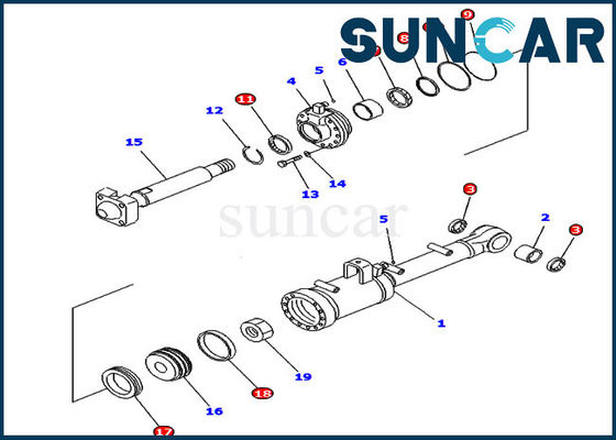ซื้อ 707-99-52215 ชุดซีลซ่อมกระบอกไฮดรอลิก ISO9001 ชุดปิดผนึกเอียงเหมาะกับ D65E-12 Komatsu online manufacture