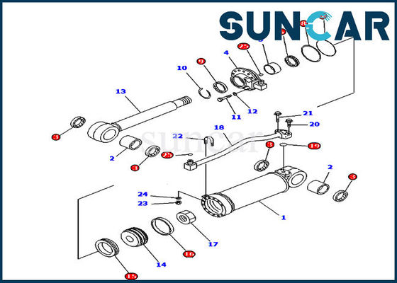 ซื้อ ชุดบริการกระบอกสูบ 7079852220 Ripper Cylinder Seal Kits สำหรับ Komatsu Bulldozer D65EX-15 online manufacture