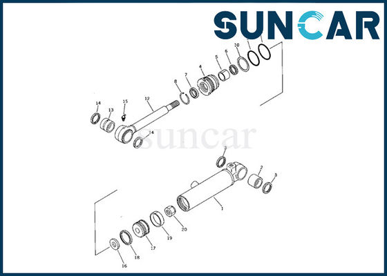 ซื้อ Komatsu Service Kit 707-00-60340 Blade Cylinder Seal Kits เหมาะกับรถขุดขนาดเล็ก PC05-5 ด้านใน inner online manufacture