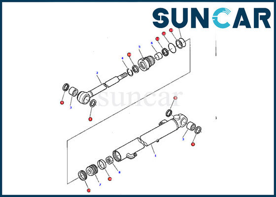 ซื้อ 878000378 Komatsu Sealing Kit ความต้านทานน้ำมัน PC07-2 Bucket Cylinder ชุดซ่อมเครื่องจักร Gasket Kit online manufacture