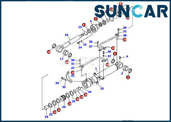 ซื้อ 707-99-37340 ชุดซีลกระบอกสูบบูม Komatsu Excavator PC128US-2-A ชุดปะเก็นซีลซ่อมภายใน online manufacture