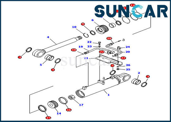 ซื้อ 707-98-43650 Ripper Lift Cylinder Sealing Kit ชุดซ่อมบริการสำหรับ D85EX-15 Komatsu online manufacture